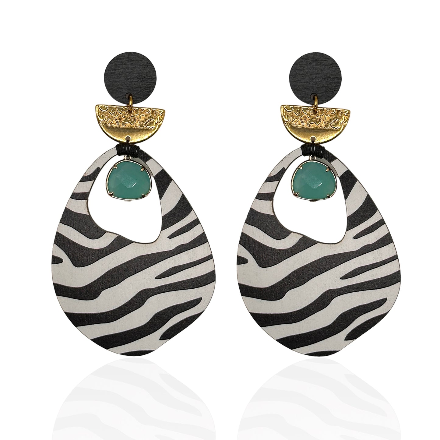 Earrings Zebra Fuchshia and Purple