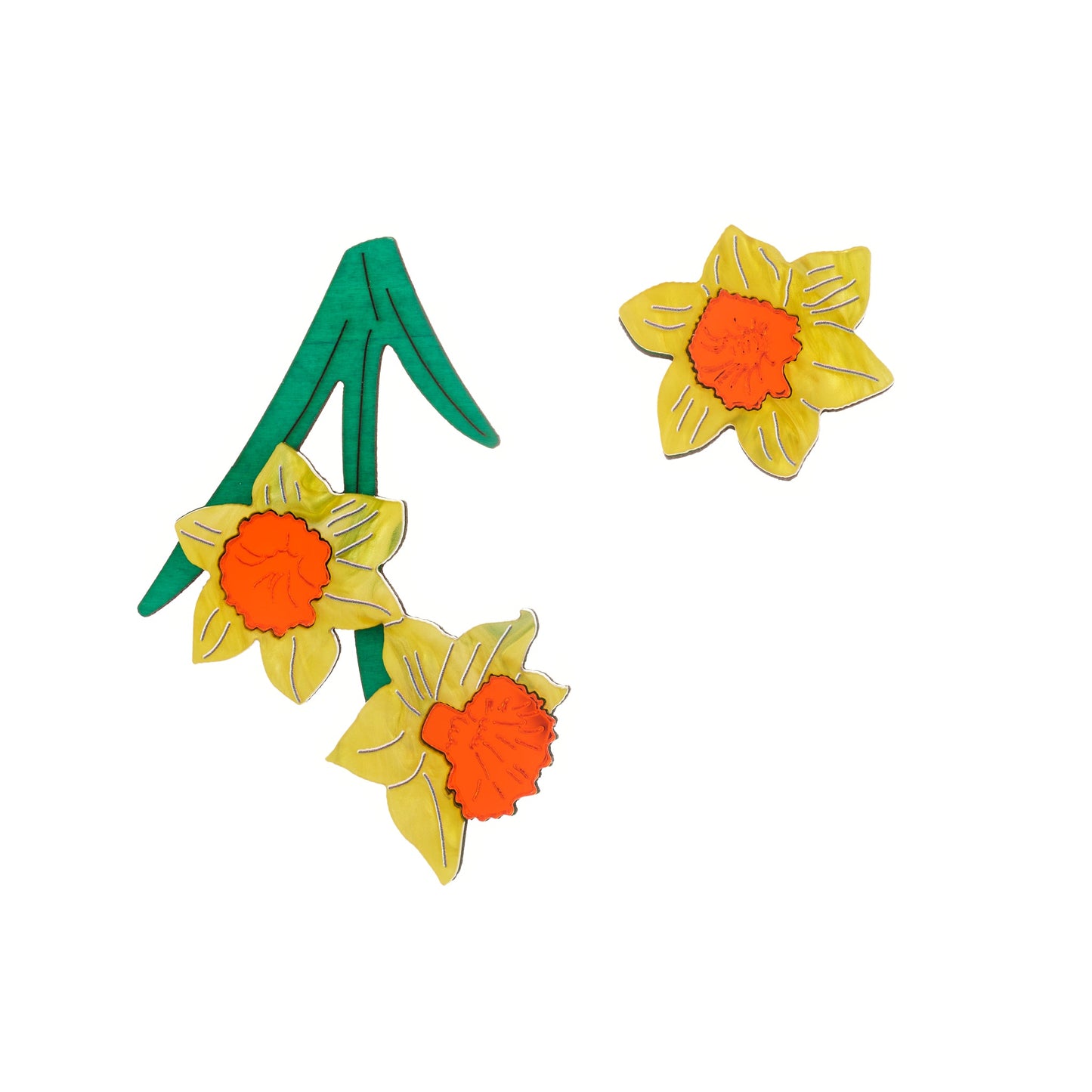 Brincos Narcisos Amarelos