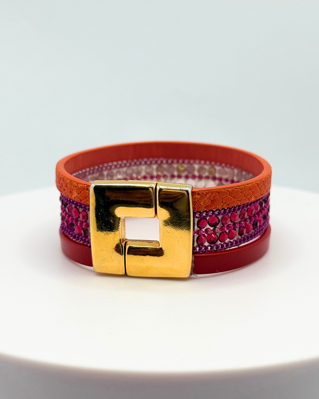 Bracelete Rosa/Laranja