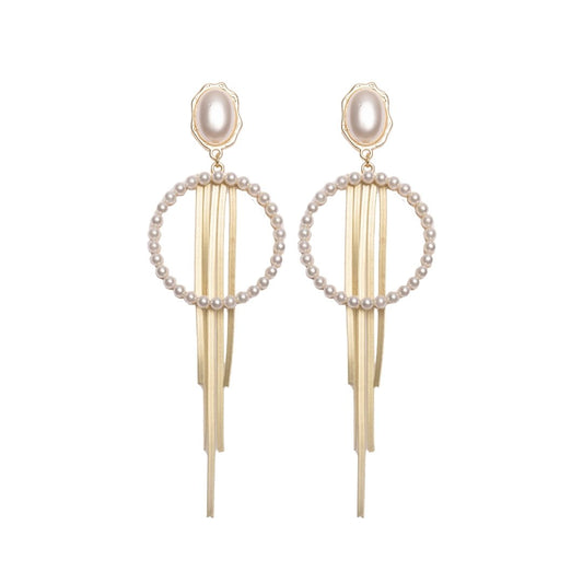 Pearls With Fringe Earrings