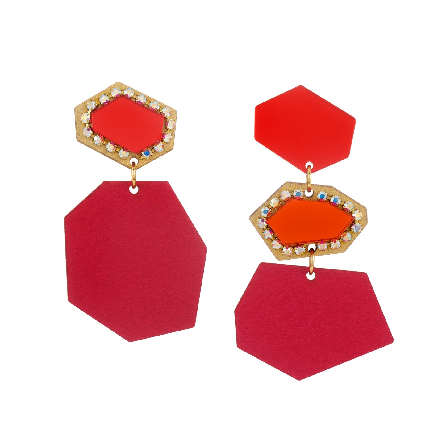 Red Puzzle Earrings