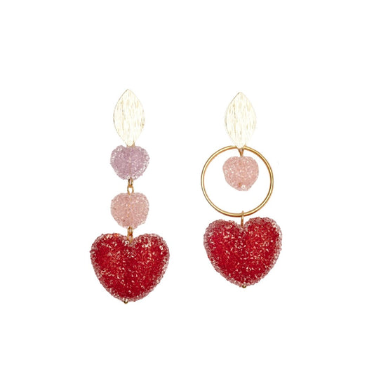 Sweet Hearts Red Earrings